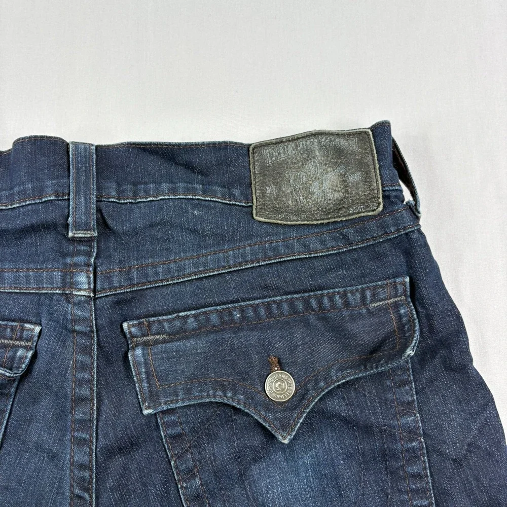 True Religion Jeans Mens 36 (Fits 38x34) Blue Ricky‎ Straight Leg Flap Pockets